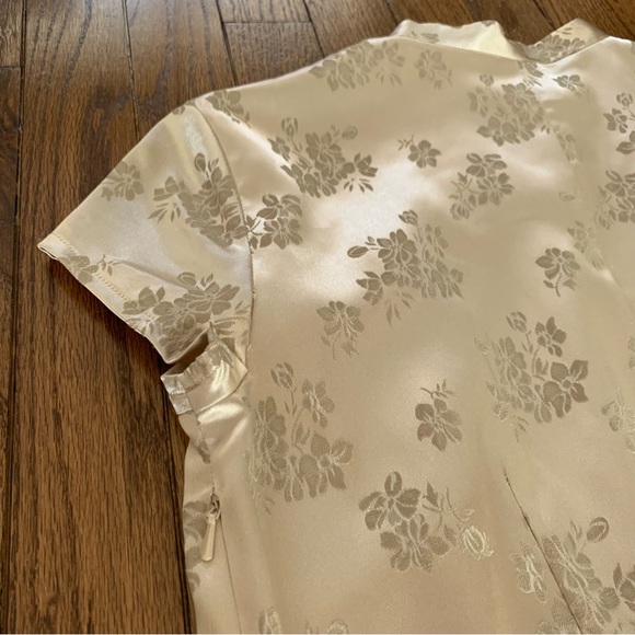 Vintage Traditional Formal Fitted Evening Wear Gold Cheongsam - Picture 11 of 12